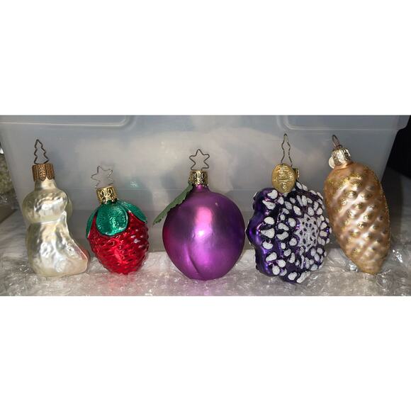 5 Mark Kraus & Old World Christmas Blown Glass Ornament Lot WGermany NICE! #50 - Picture 6 of 12